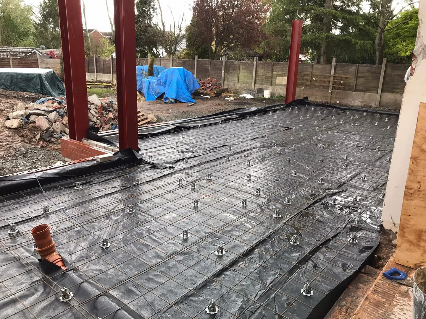 A picture of a house under construction.